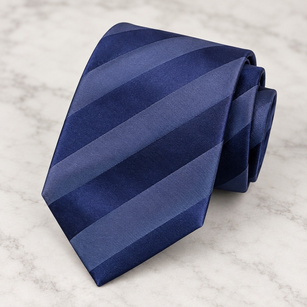 Donald Trump Tie Mens Blue Silk Striped Signature Collection Necktie